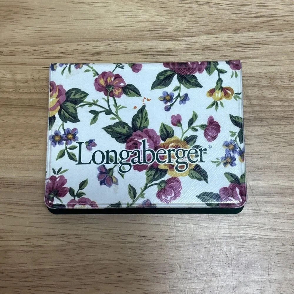 Longaberger Basket Botanical Flowers Note Pad Holder Card Holder Two Inserts